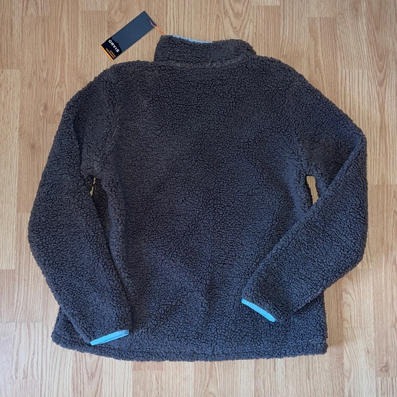 NWT Women’s Orvis Gray and Blue Sherpa Quarter Snap Up Pullover Size Large - Picture 5 of 5